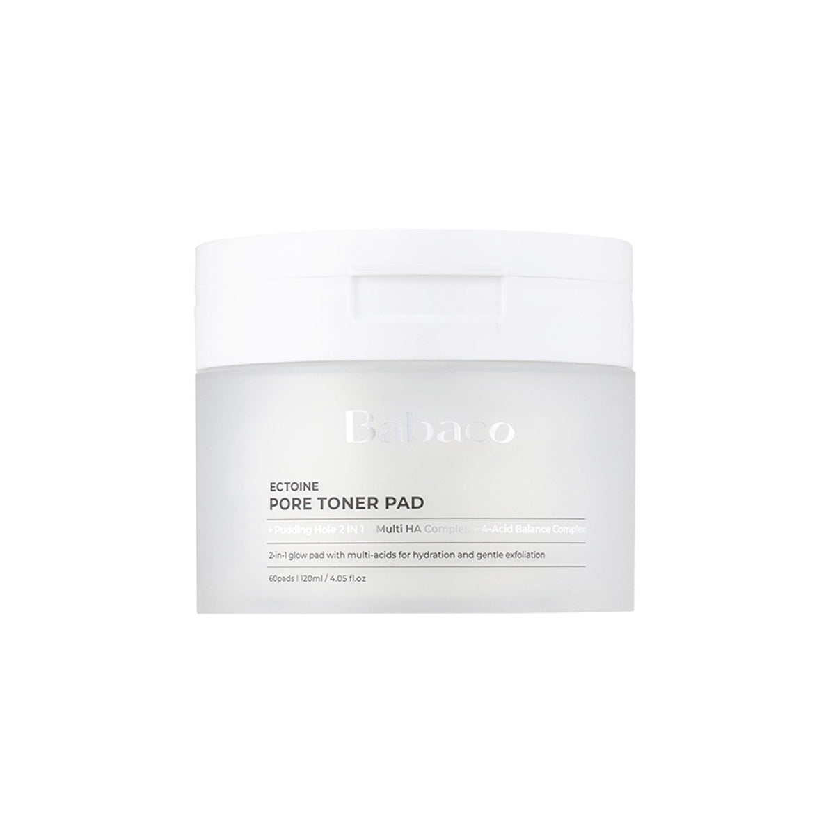 Babaco Babaco Ectoine Pore Toner Pad 60 Pads - hydrating - front bottle shot