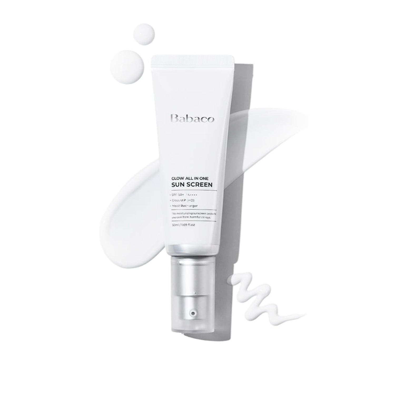 Babaco Babaco Glow All-In-One Sunscreen 50ml - hydrating - front bottle shot
