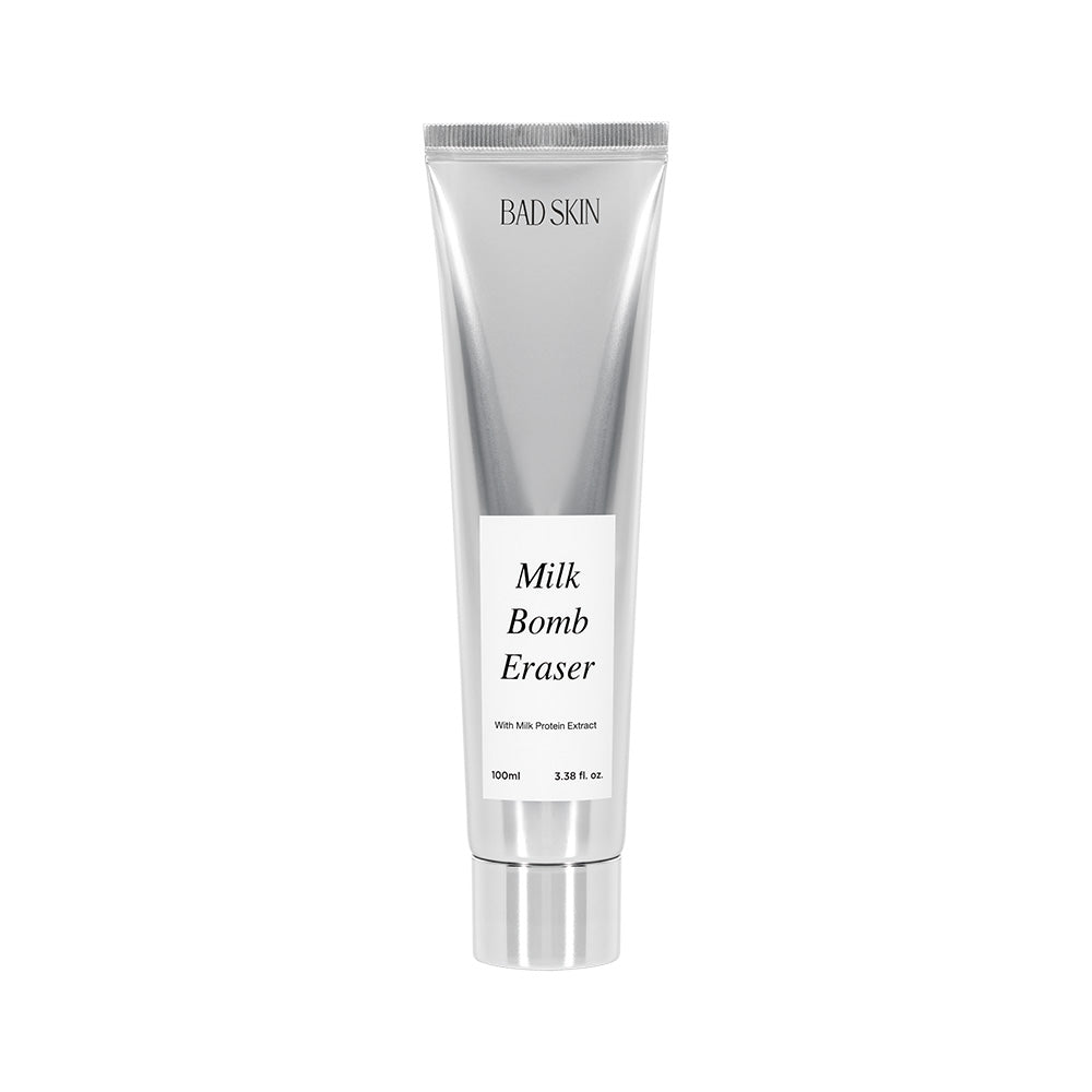 BAD SKIN BAD SKIN Milk Bomb Eraser Cleansing Foam 100ml - pore care - front bottle shot