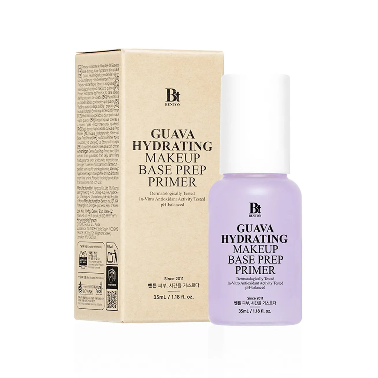 BENTON BENTON Guava Moisture Makeup Base Prep Primer 35ml - hydrating - front bottle shot