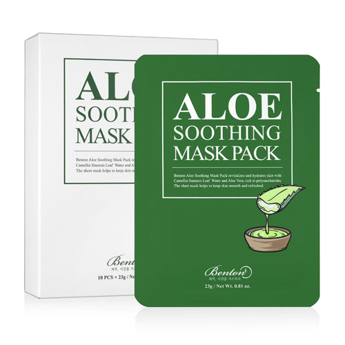 BENTON Benton *Renewal* Aloe Soothing Mask Pack (10ea) - hydrating - front bottle shot