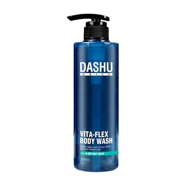 DASHU DASHU Daily Vitaflex All-in-One Body Wash Citrus Aqua Blue 500ml - hydrating - front bottle shot