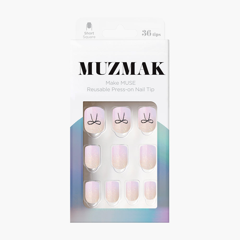 MUZMAK MUZMAK Nail Tips 36pcs #Bouquet(Short Square) - anti-aging - front bottle shot