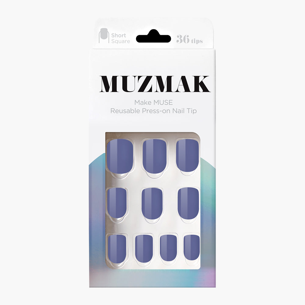 MUZMAK MUZMAK Nail Tips 36pcs #Brownie(Short Square) - anti-aging - front bottle shot