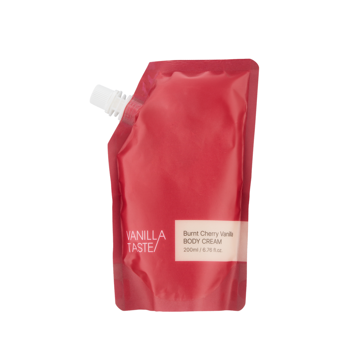 VANILLA TASTE VANILLA TASTE Burnt Cherry Vanilla Body Cream Refill 200ml - brightening - front bottle shot