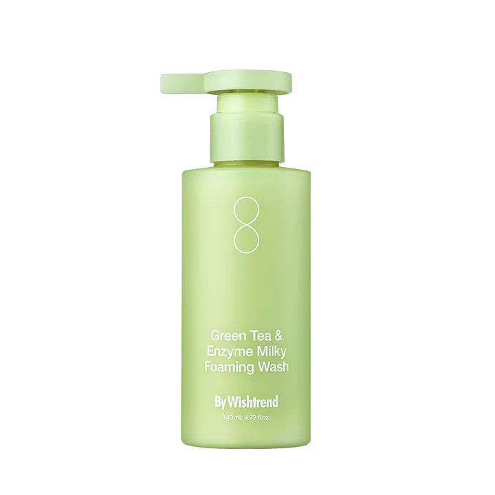 By Wishtrend By Wishtrend Green Tea & Enzyme Milky Foaming Wash 140ml - hydrating - front bottle shot