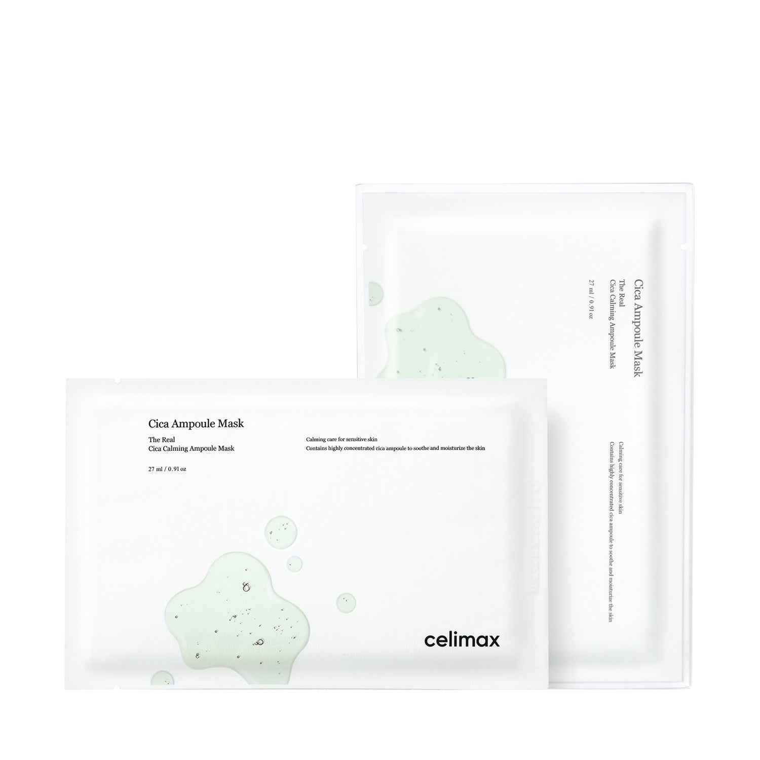 celimax celimax The Real Cica Calming Ampoule Mask 27ml * 5ea - hydrating - front bottle shot