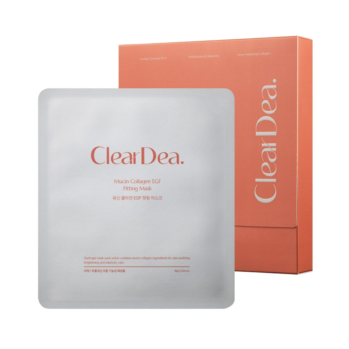 ClearDea. ClearDea. Mucin Collagen EGF Fitting Mask 5ea - hydrating - front bottle shot