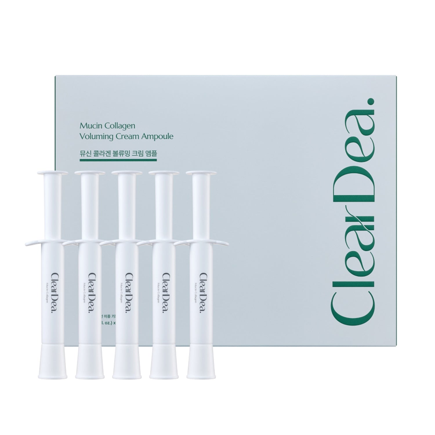 ClearDea. ClearDea. Mucin Collagen Voluming Cream Ampoule 4ml x 5ea - hydrating - front bottle shot