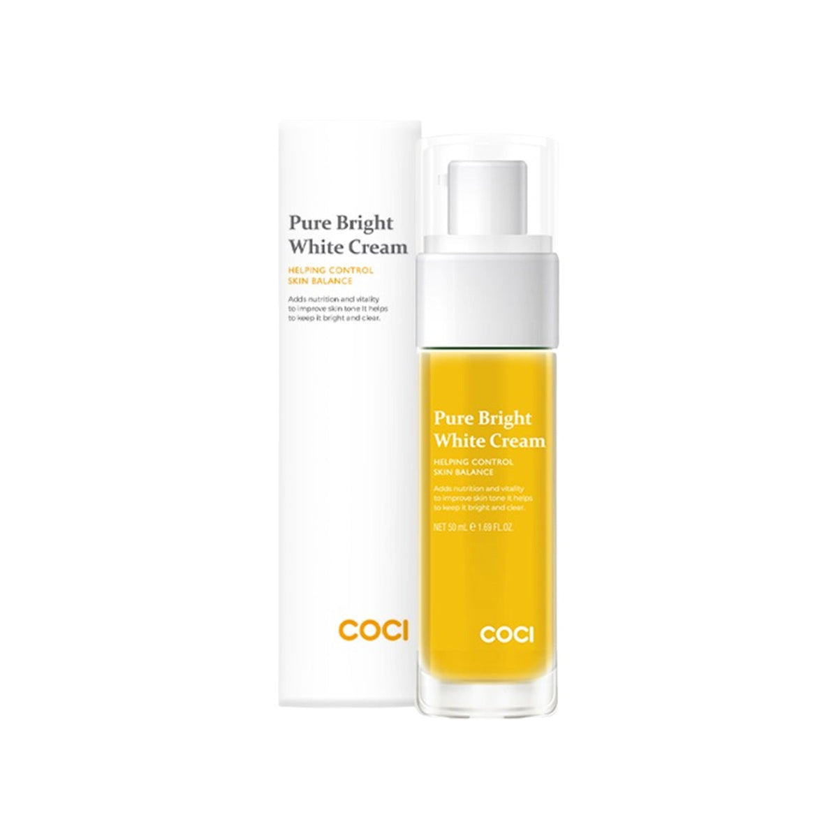 COCI COCI Pure Bright White Cream 50ml - hydrating - front bottle shot
