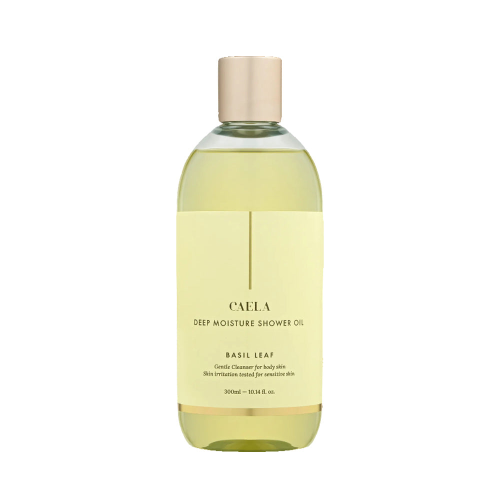 Caela Caela Deep Moisture Shower Oil - Basil Leaf 300ml - hydrating - front bottle shot