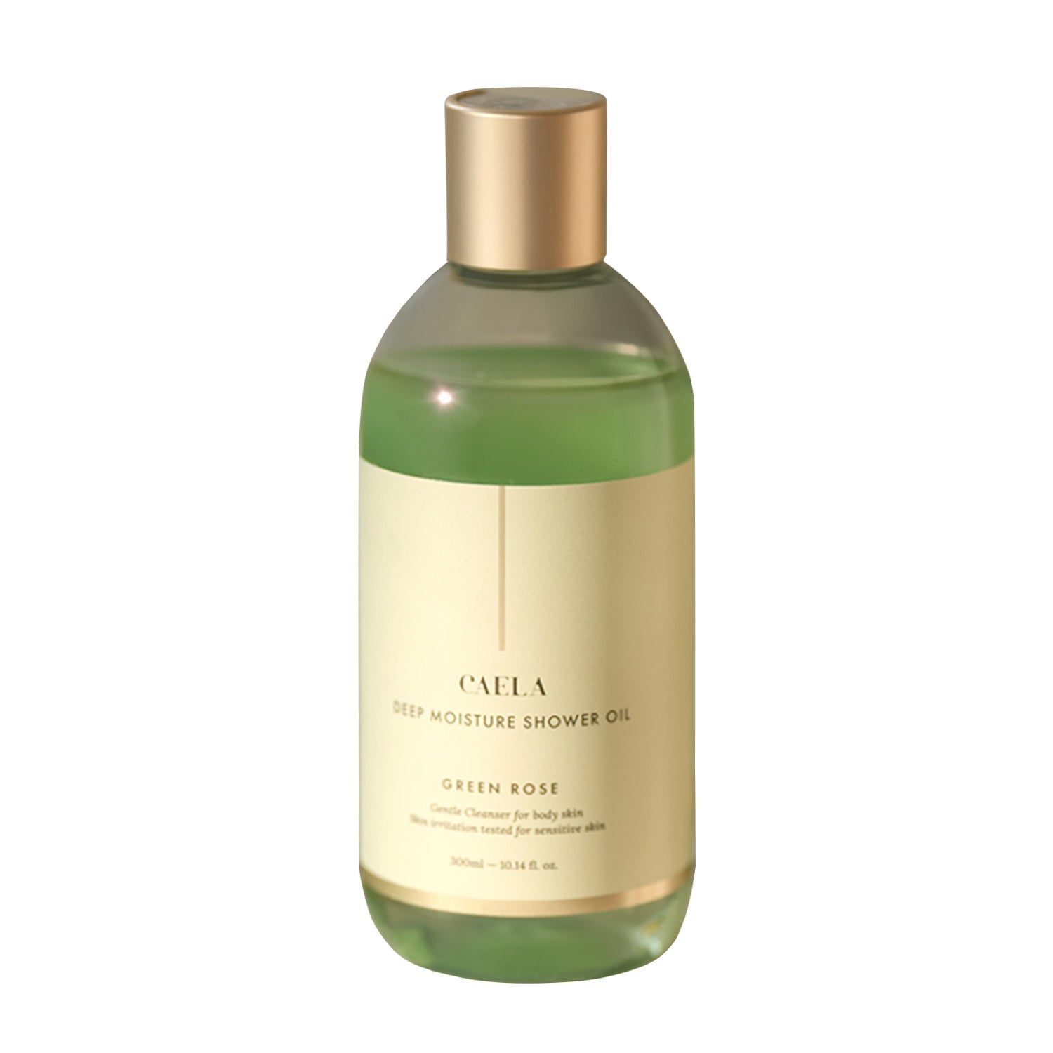 Caela Caela Deep Moisture Shower Oil  green rose  40ml / 300ml - hydrating - front bottle shot