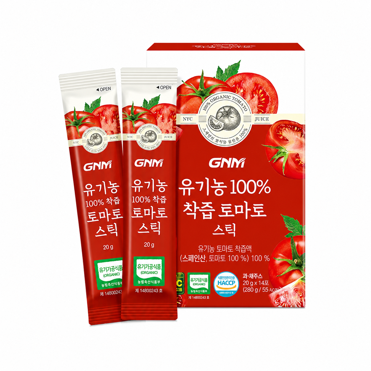 GNM GNM Organic 100% Tomato Stick 20g x 14 Sticks - nourishing - front bottle shot
