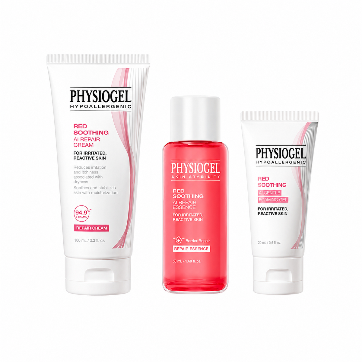 PHYSIOGEL PHYSIOGEL AI Repair Cream 100ml + Essence 50ml + Foaming Gel 20ml - daily care - front bottle shot