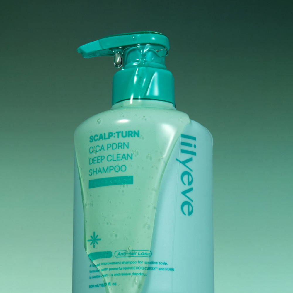 lilyeve lilyeve Scalp:Turn Cica PDRN Deep Clean Shampoo 500g - soothing - front bottle shot