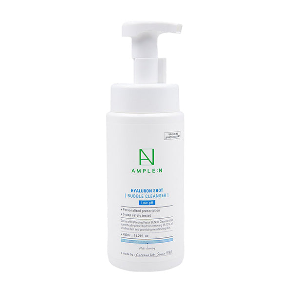AMPLE:N AMPLE:N Hyalruon Shot Bubble Cleanser 450ml - hydrating - front bottle shot