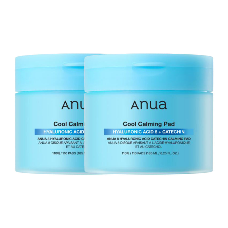Anua Anua 8 Hyaluronic Acid Catechin Calming Cooling Pads 110 Sheets [1+1] - hydrating - front bottle shot