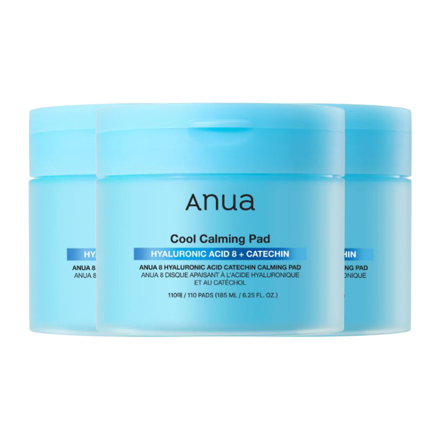 Anua Anua 8 Hyaluronic Acid Catechin Calming Cooling Pads 110 Sheets [2+1] - hydrating - front bottle shot