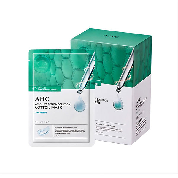 AHC AHC Absolute Return Solution Pure Cotton Mask Calming 28ml 25 Sheets - hydrating - front bottle shot