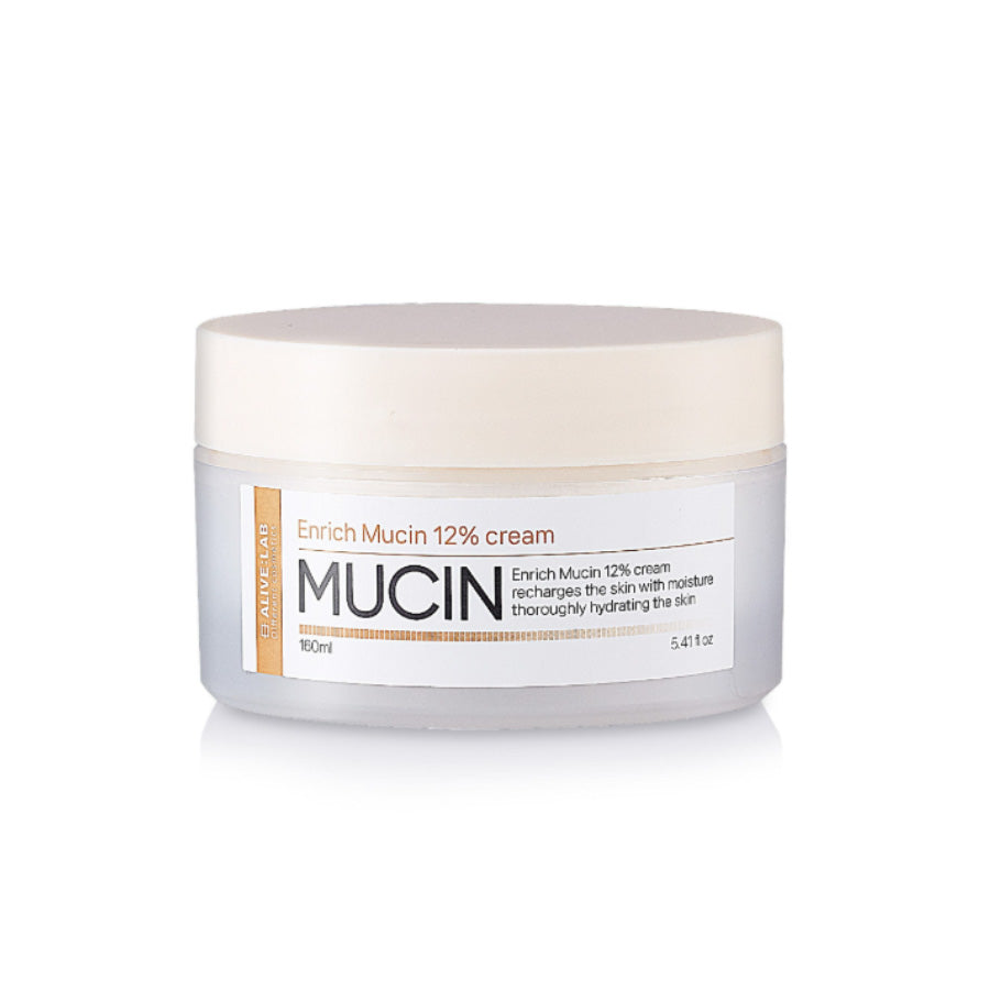 ALIVE:LAB ALIVE:LAB Enrich Mucin 12% Cream 160ml - hydrating - front bottle shot