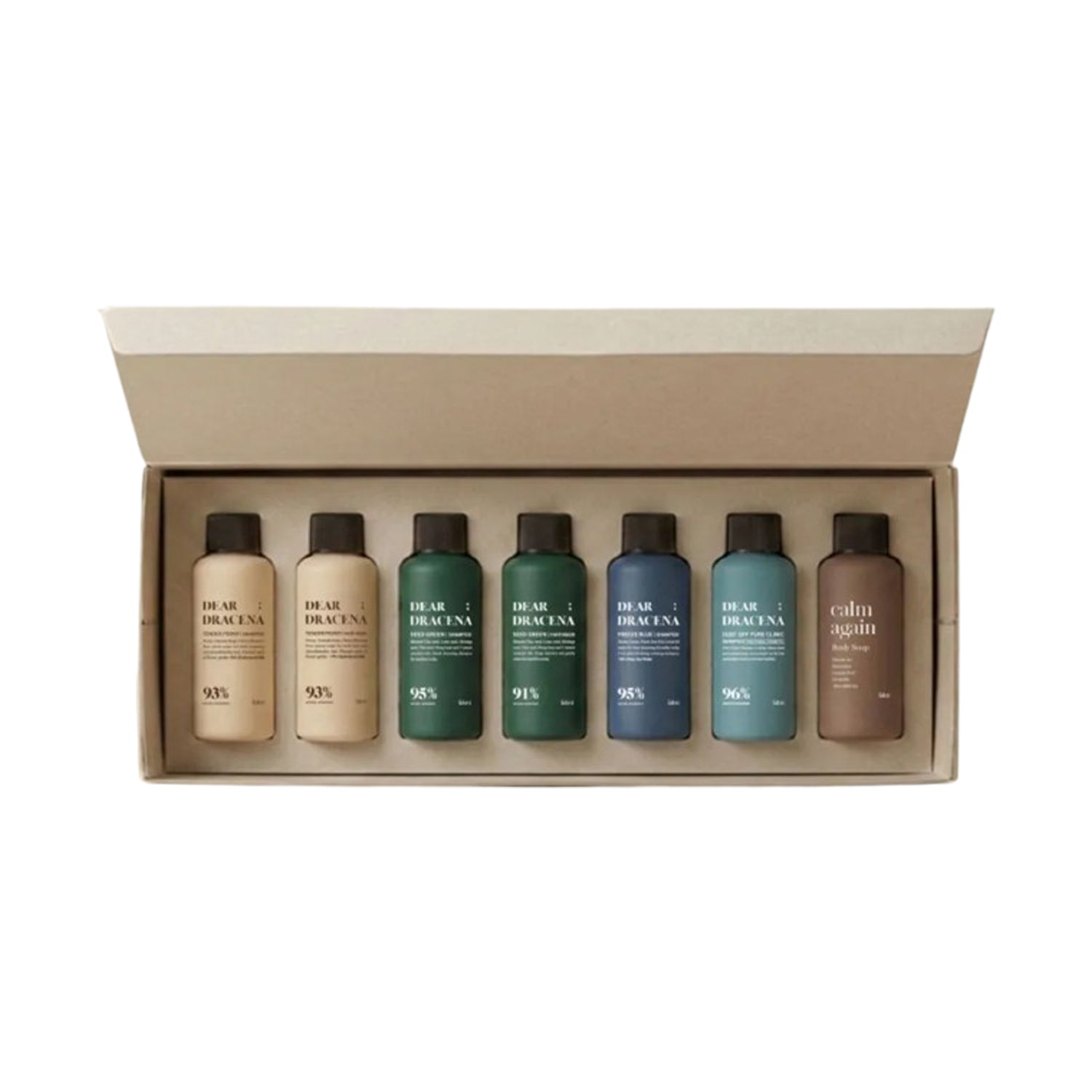 DEAR; DRACENA DEAR; DRACENA Essential Hair & Body Discovery Set - 7 Items - soothing - front bottle shot