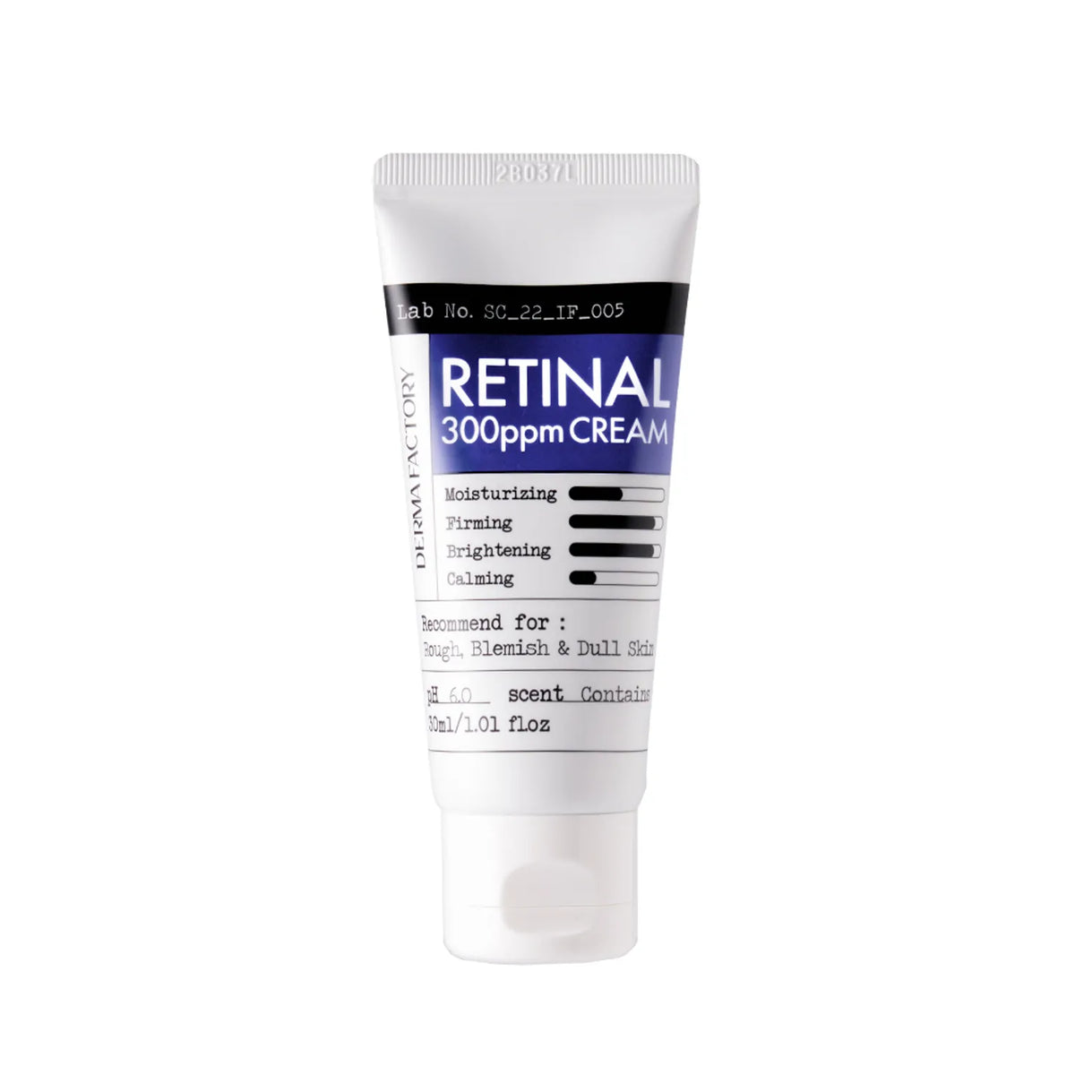 DERMA FACTORY DERMA FACTORY Retinal 300ppm Cream 30ml - hydrating - front bottle shot