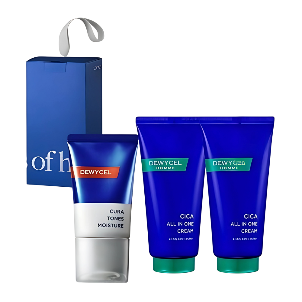 DEWYCEL DEWYCEL Homme On-the-Go All-in-One Gift Set - hydrating - front bottle shot