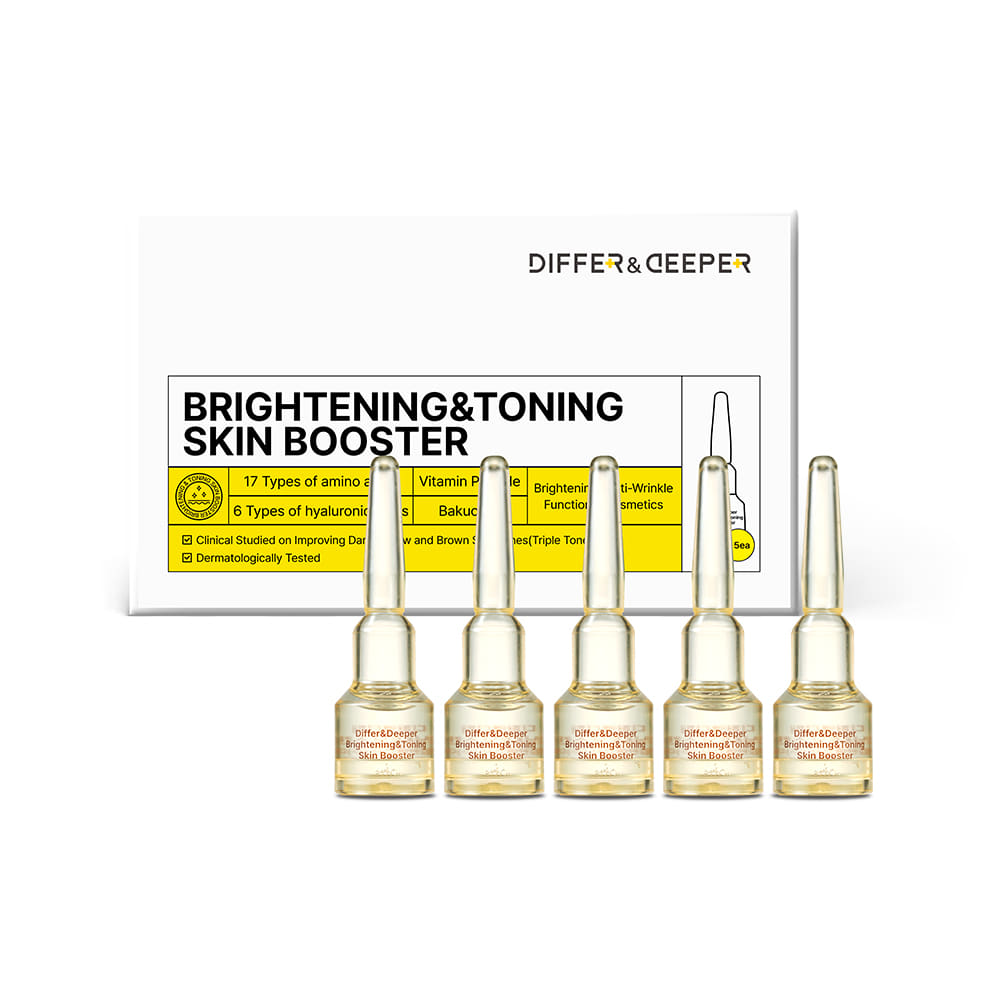 DIFFER&DEEPER DIFFER&DEEPER Brightening&Toning Skin Booster Starter Pack 2ml x 5ea - hydrating - front bottle shot