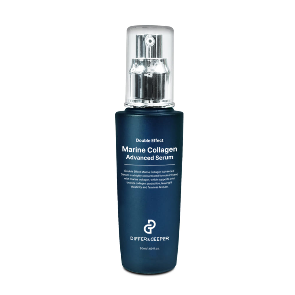 DIFFER&DEEPER DIFFER&DEEPER Double Effect Marine Collagen Advanced Serum 50ml - daily care - front bottle shot