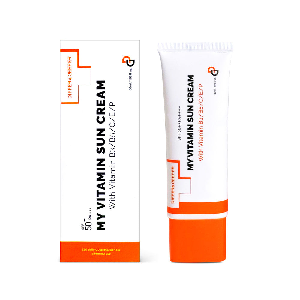 DIFFER&DEEPER DIFFER&DEEPER My Vitamin Sun Cream SPF50+ PA++++ 50ml - sun protection - front bottle shot