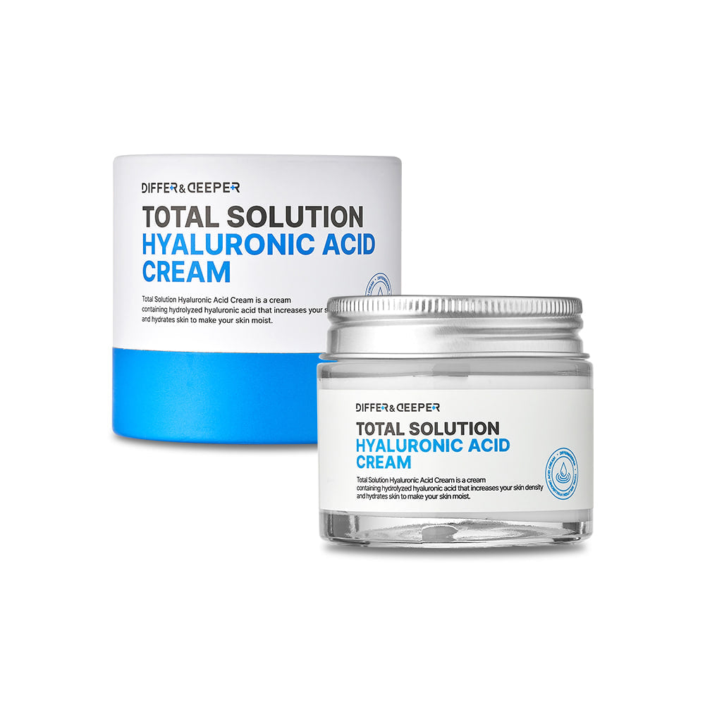 DIFFER&DEEPER DIFFER&DEEPER Total Solution Hyaluronic Acid Cream 70g - daily care - front bottle shot