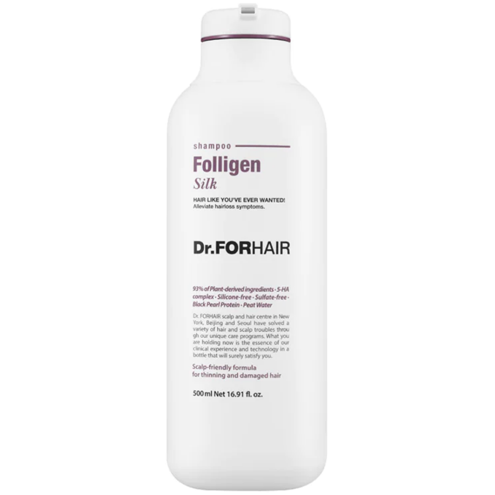 Dr.FORHAIR DR.FORHAIR Folligen Silk Shampoo 500ml - nourishing - front bottle shot
