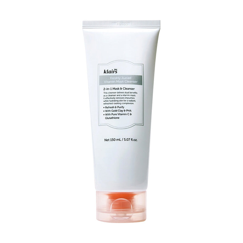 dear, klairs dear, klairs Freshly Juiced Vitamin Mask Cleanser 150ml - hydrating - front bottle shot