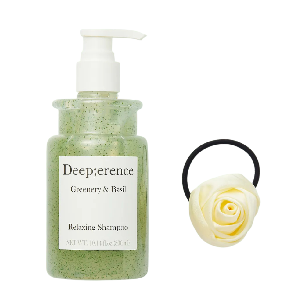 Deep;erence Deep;erence Relaxing Perfume Shampoo 300ml Greenery & Basil Special Set - hydrating - front bottle shot