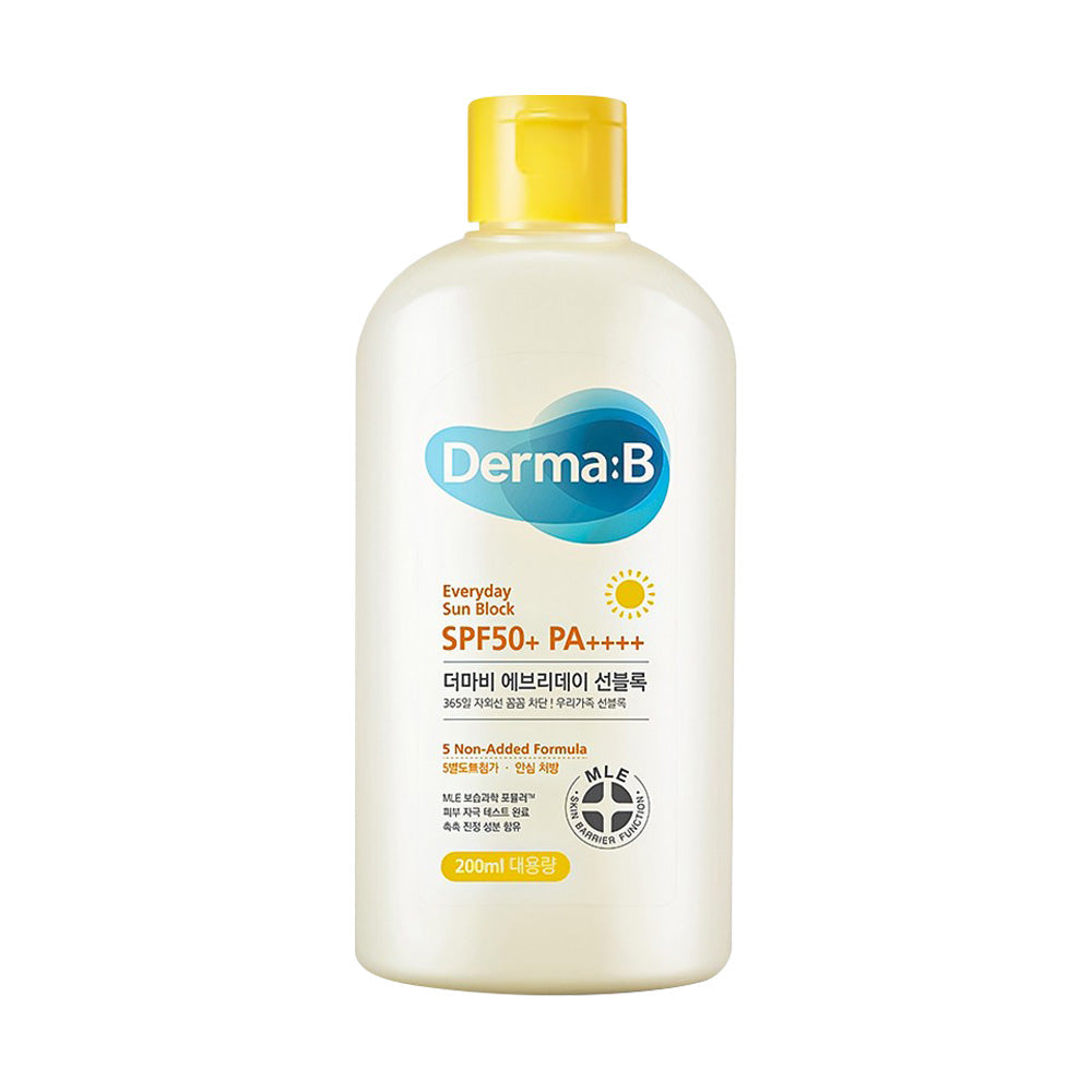 Derma:B Derma:B Everyday Sun Block SPF50+ PA++++ 200ml - sun protection - front bottle shot
