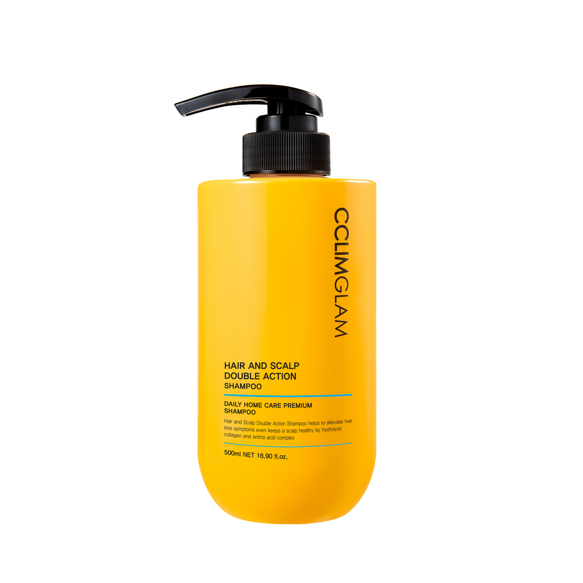 CCLIMGLAM CCLIMGLAM Hair and Scalp Double Action Shampoo 500ml - hydrating - front bottle shot