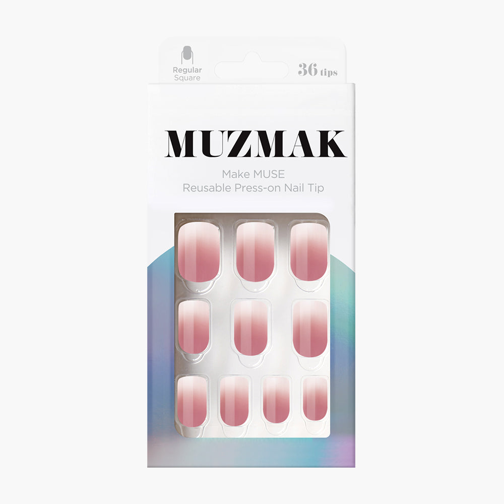MUZMAK MUZMAK Nail Tips 36pcs #Dove(Regular Square) - anti-aging - front bottle shot