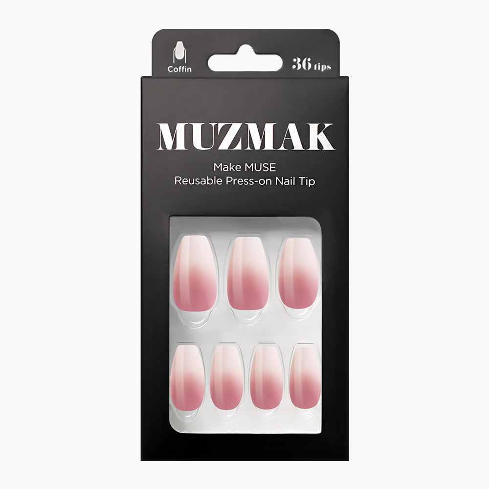 MUZMAK MUZMAK Nail Tips 36pcs #Dove(Coffin) - anti-aging - front bottle shot