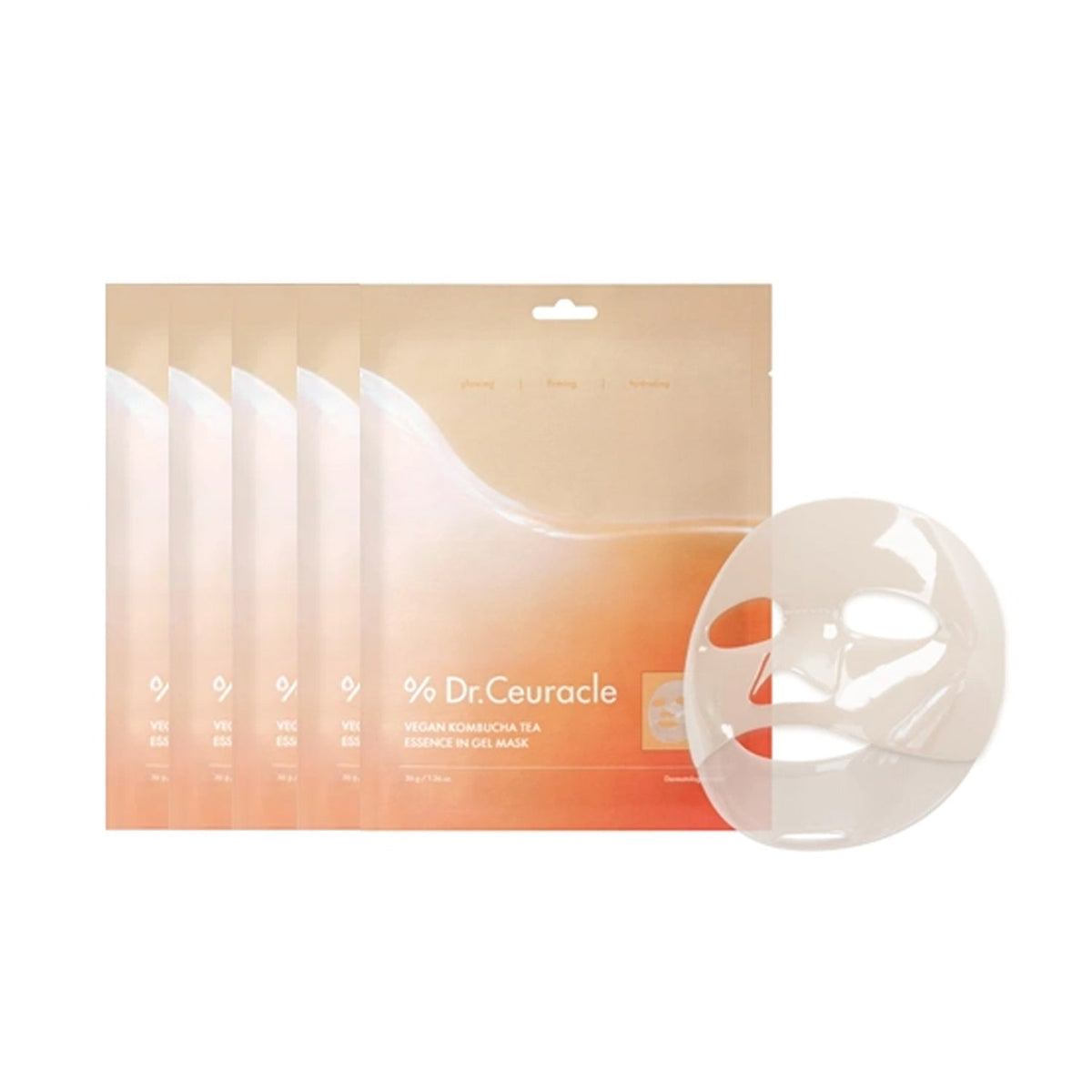Dr.Ceuracle Dr.Ceuracle Vegan Kombucha Tea Essence In Gel Mask 5ea - brightening - front bottle shot
