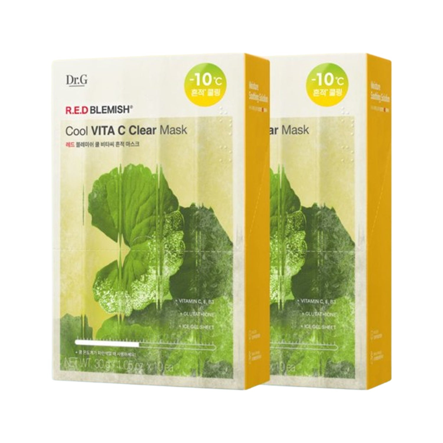 Dr.G Dr.G Red Blemish Cool Vita C Clear Mask 30g (10 Sheets + 10 Sheets) - hydrating - front bottle shot