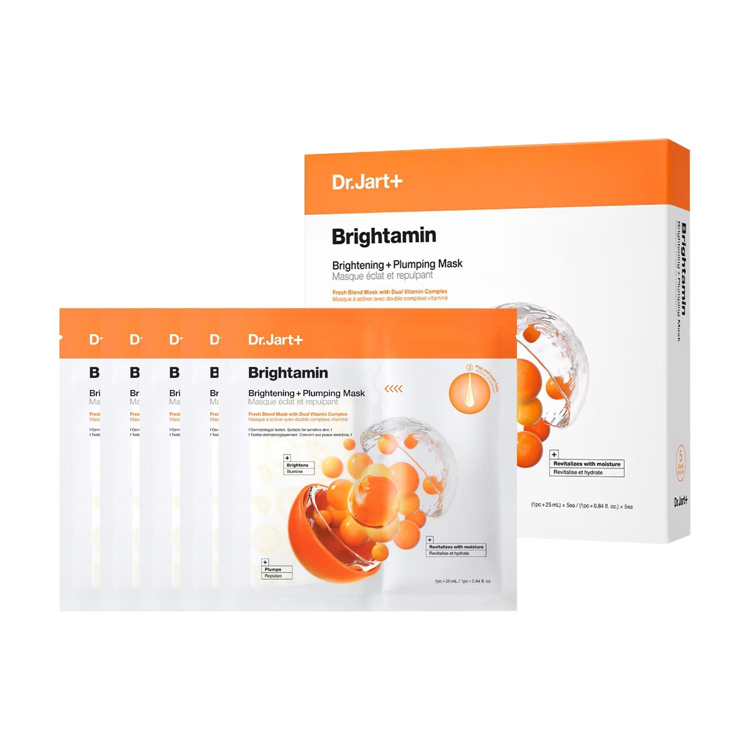 Dr.Jart+ Dr.Jart+ Dermask Brightamin Brightening Plumping Mask 25ml 5ea - hydrating - front bottle shot