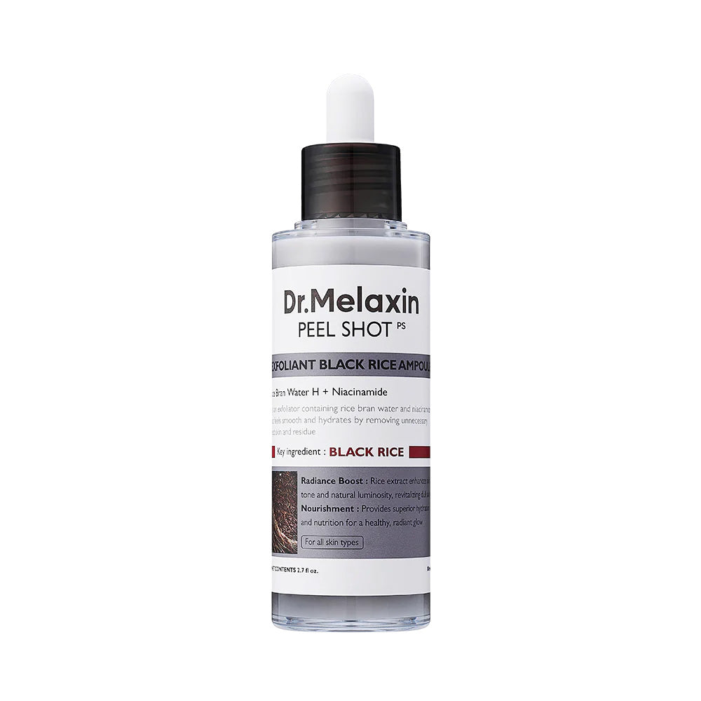 Dr.Melaxin Dr.Melaxin Peel Shot Glow Black Rice Ampoule 80ml - brightening - front bottle shot