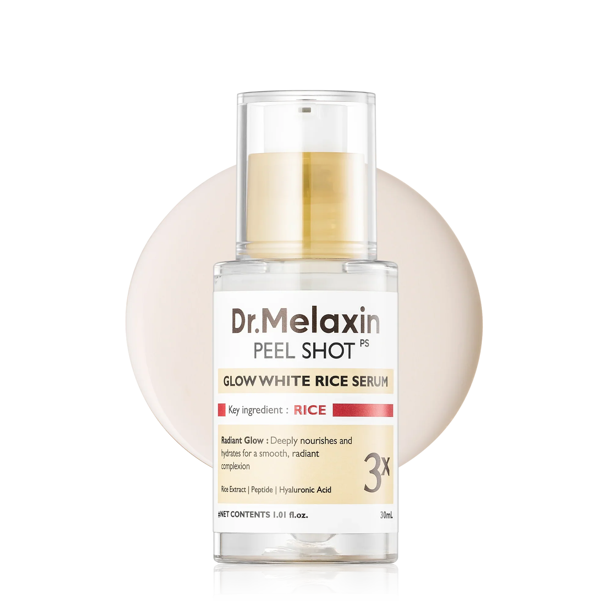 Dr.Melaxin Dr.Melaxin Peel Shot Glow Rice PDRN Serum 30ml - brightening - front bottle shot