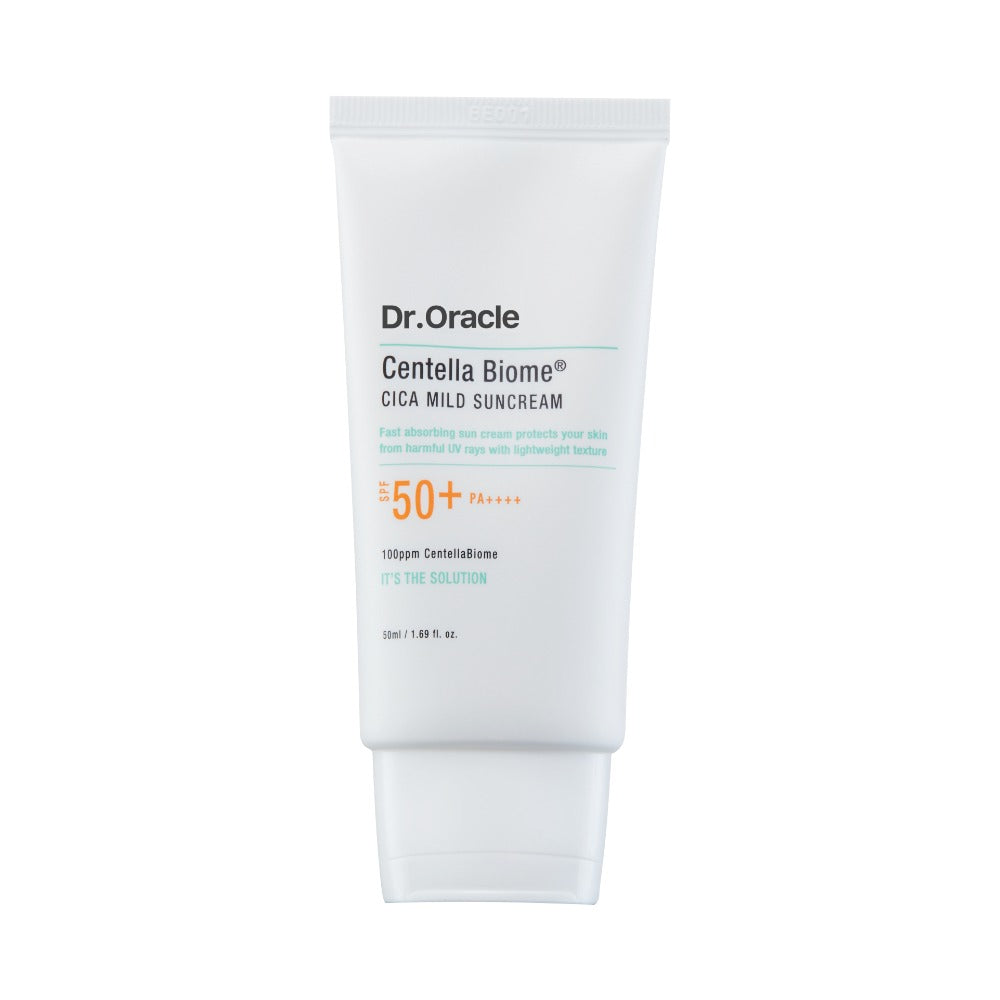 Dr.oracle Dr.oracle Easy-Wash Centella Biome Cica Mild Suncream 50ml SPF50+ PA++++ - hydrating - front bottle shot