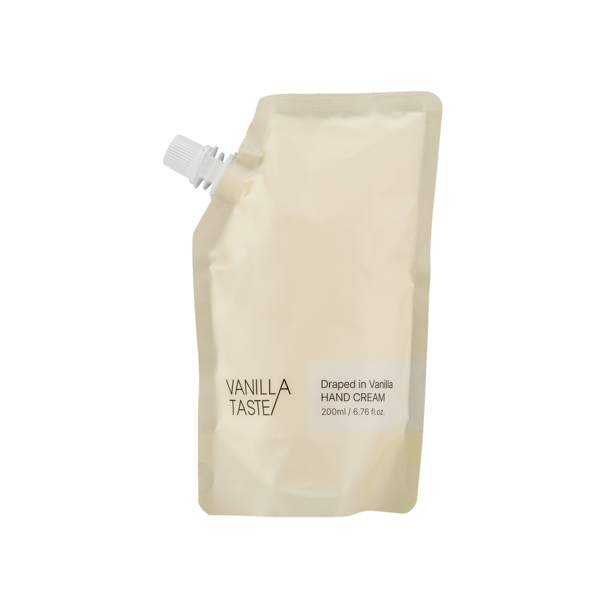 VANILLA TASTE VANILLA TASTE Draped In Vanilla Hand Cream Refill 200ml - hydrating - front bottle shot