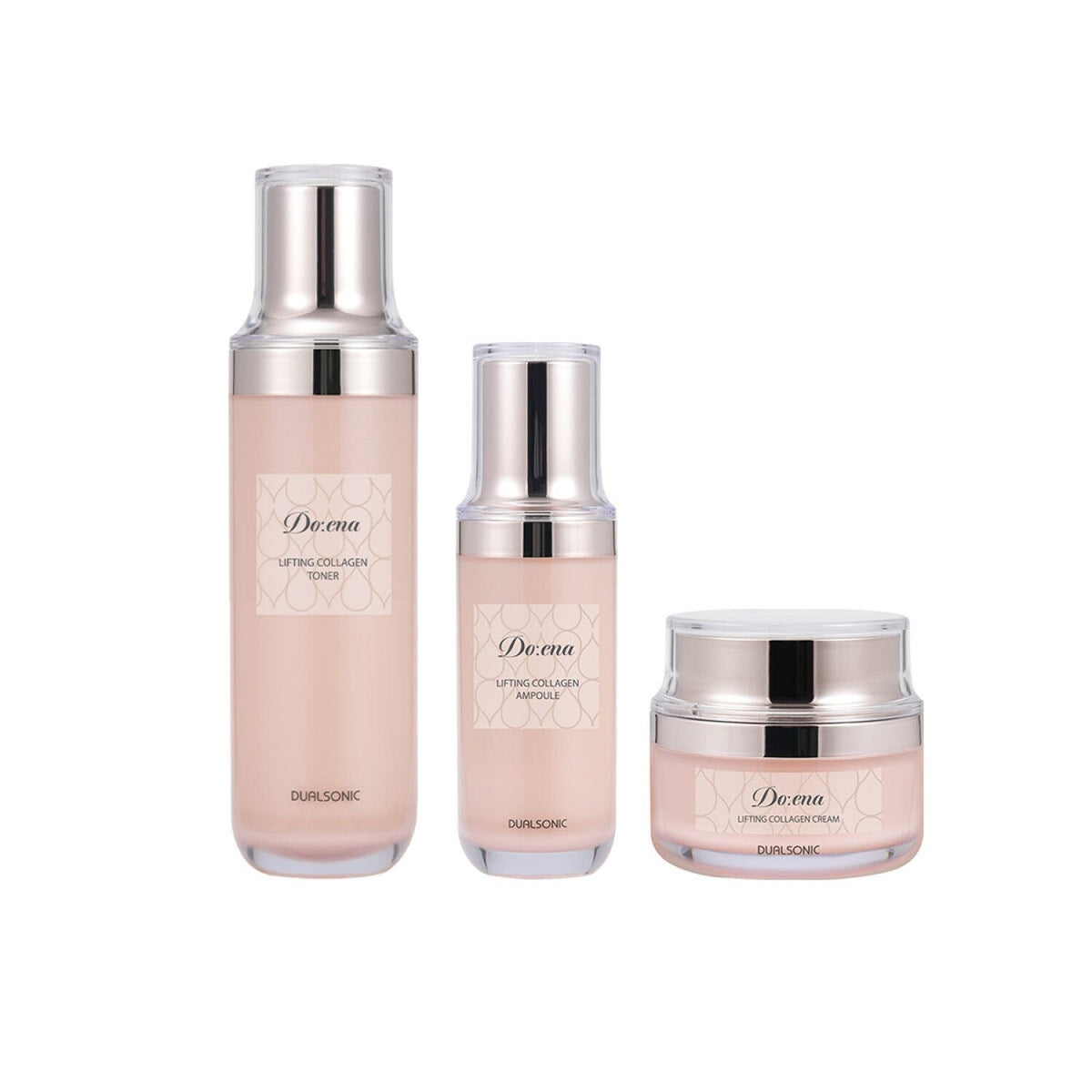 Dualsonic Dualsonic Do:ena Collagen Skincare Set (Toner + Ampoule + Cream) - anti-aging - front bottle shot