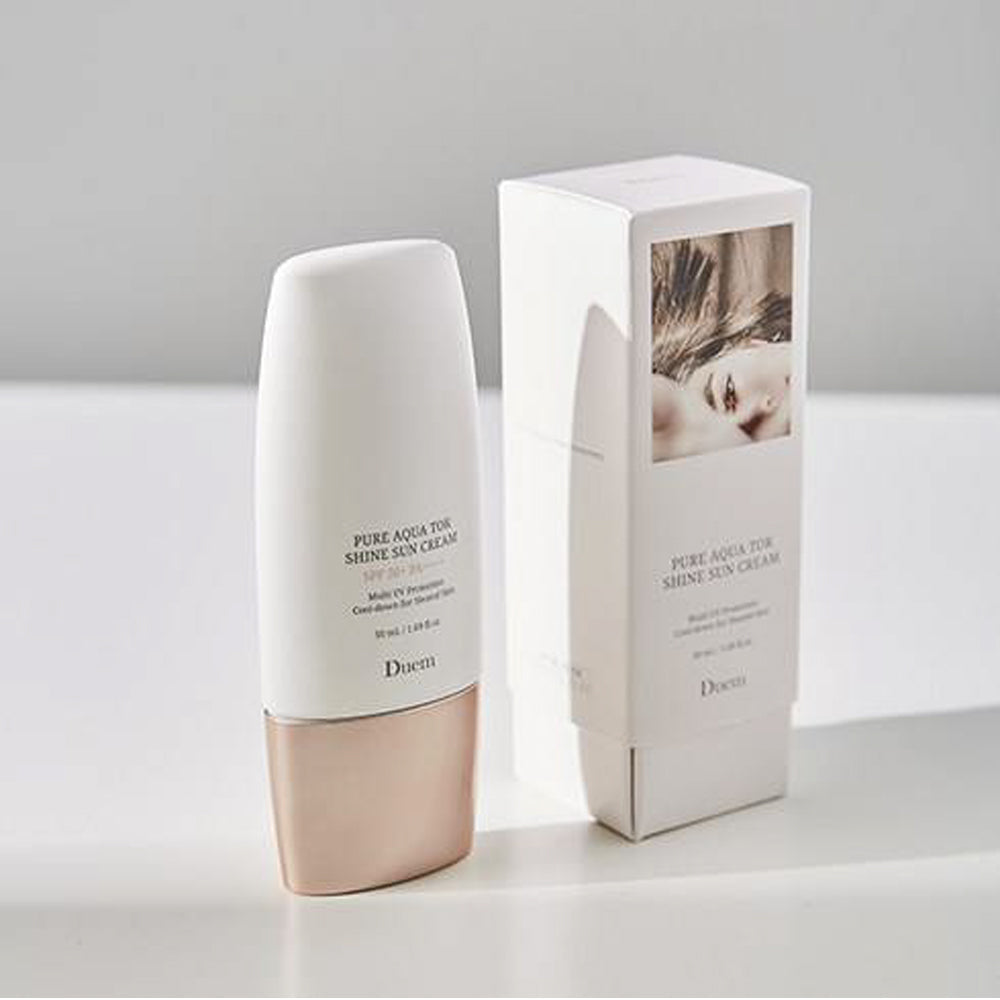 Duem Duem Pure Aqua Tok Shine Sun Cream 50ml - hydrating - front bottle shot