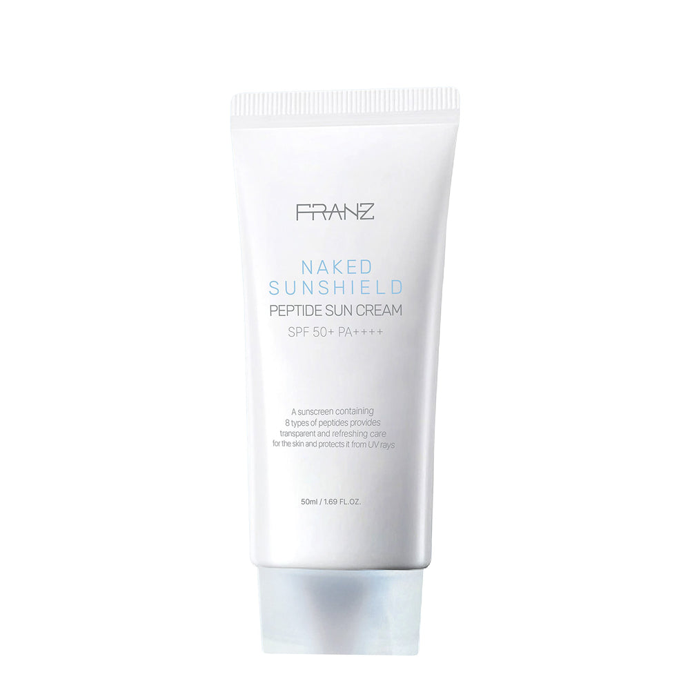FRANZ FRANZ Naked Sunshield Peptide Suncream 50ml - sun protection - front bottle shot