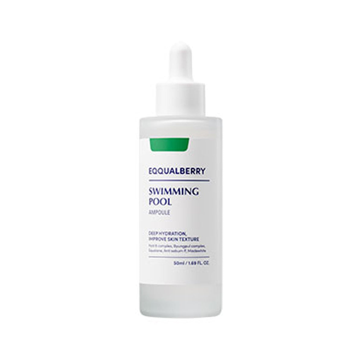 EQQUALBERRY EQQUALBERRY Swimming Pool Ampoule 50ml - hydrating - front bottle shot