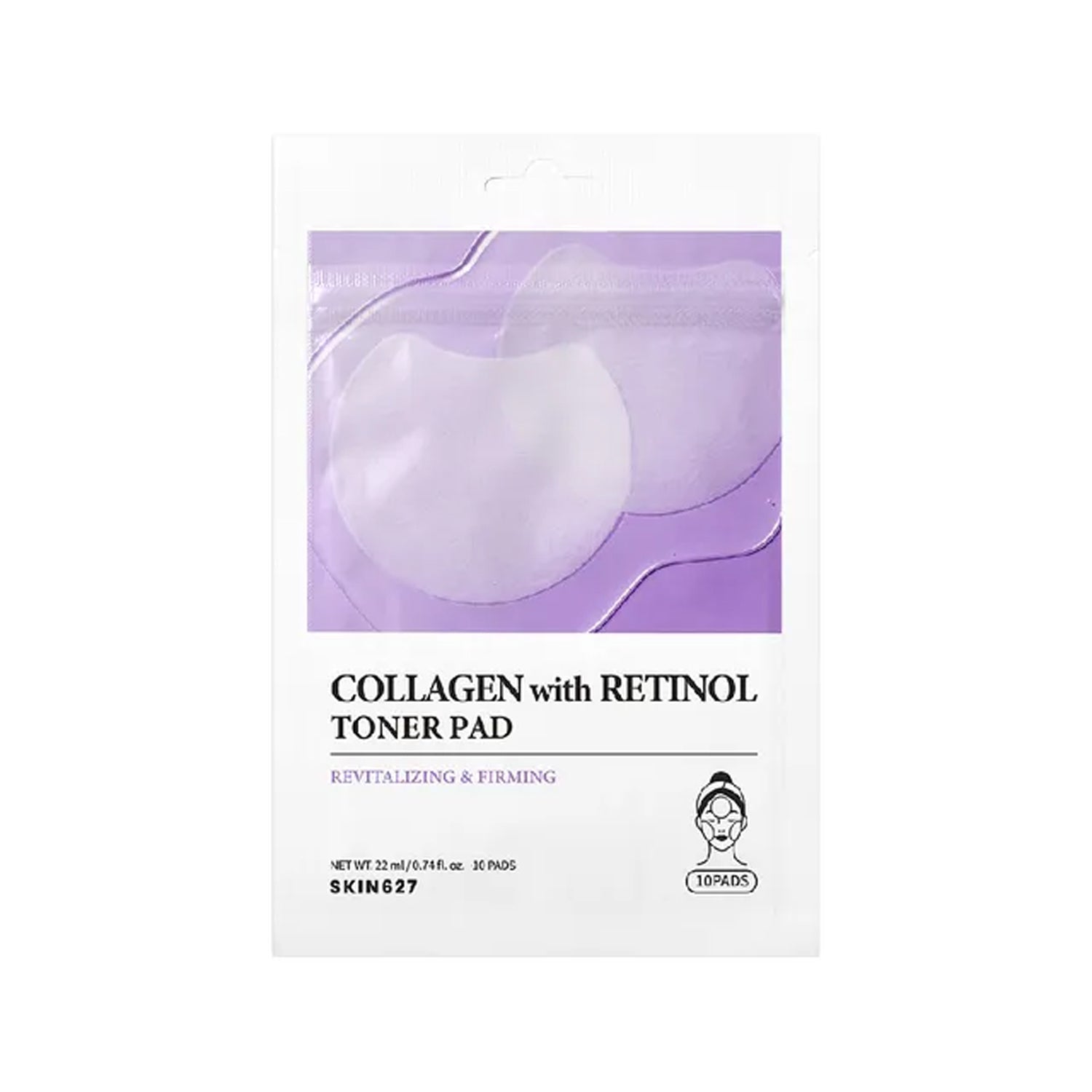 EUNYUL EUNYUL SKIN627 Collagen With Retinol Toner Pad 10pcs - hydrating - front bottle shot